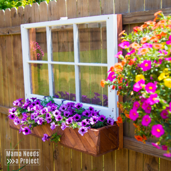 fence mounted flower box & window unique garden design