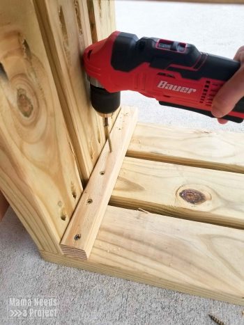 right angle drill to attach 2x2 to 2x4 boxes