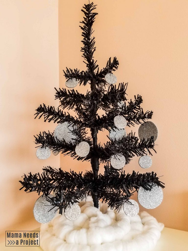 black diy mini christmas tree
