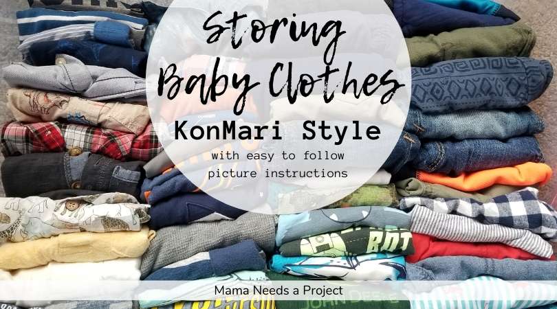 storing baby clothes konmari style with easy to follow picture instructions